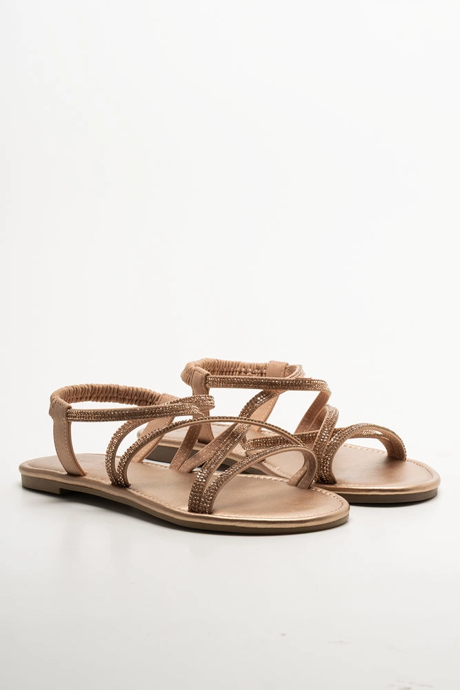 Diamante Strappy Sandals Natural Shoe Show Sandals