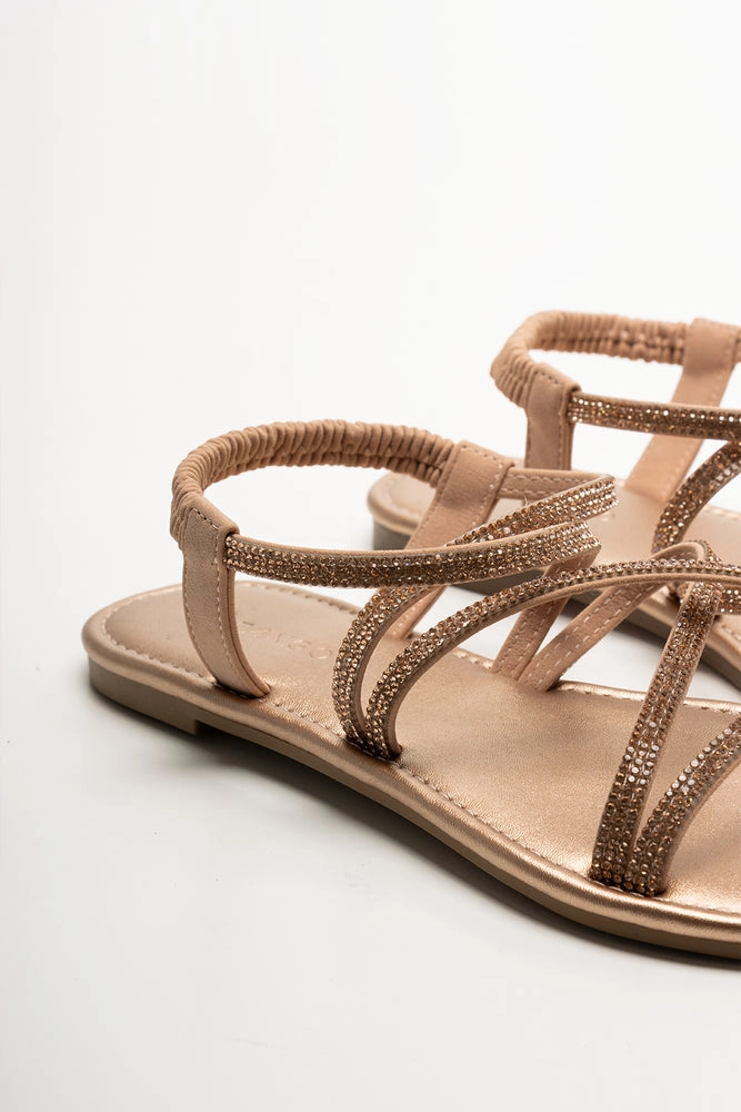 Sandals Comfort Diamante Strappy Sandals Natural