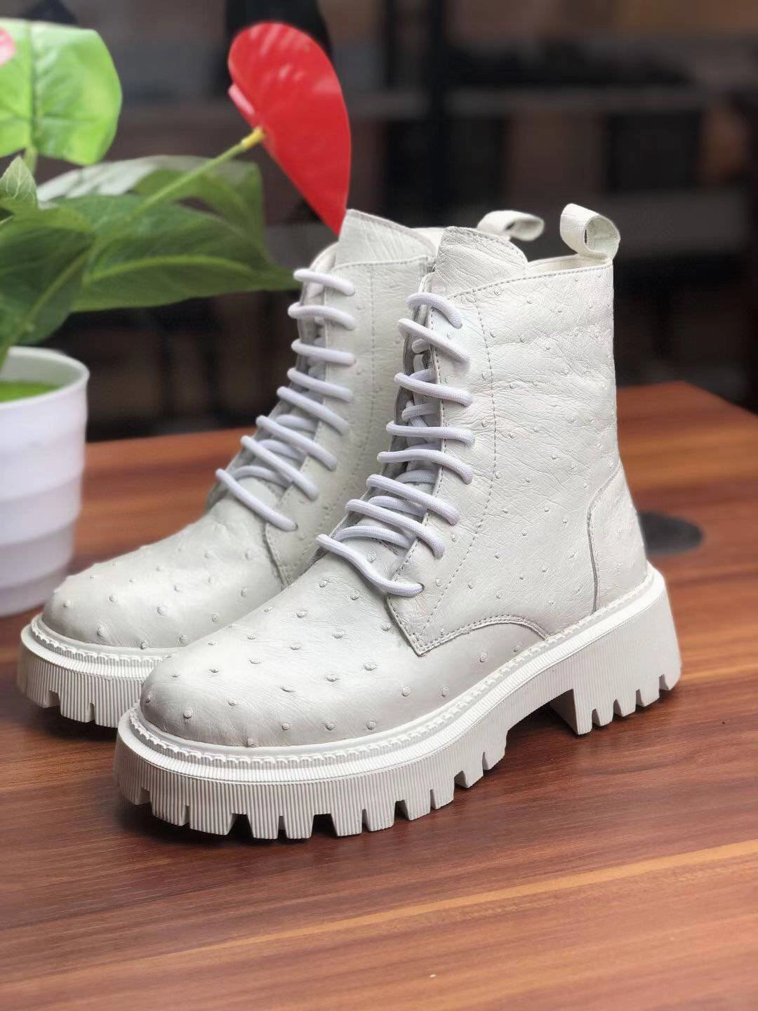 Rudsak Combat Boots Crocodile Shoes Women's Ostrich Leather Parker Combat Boots