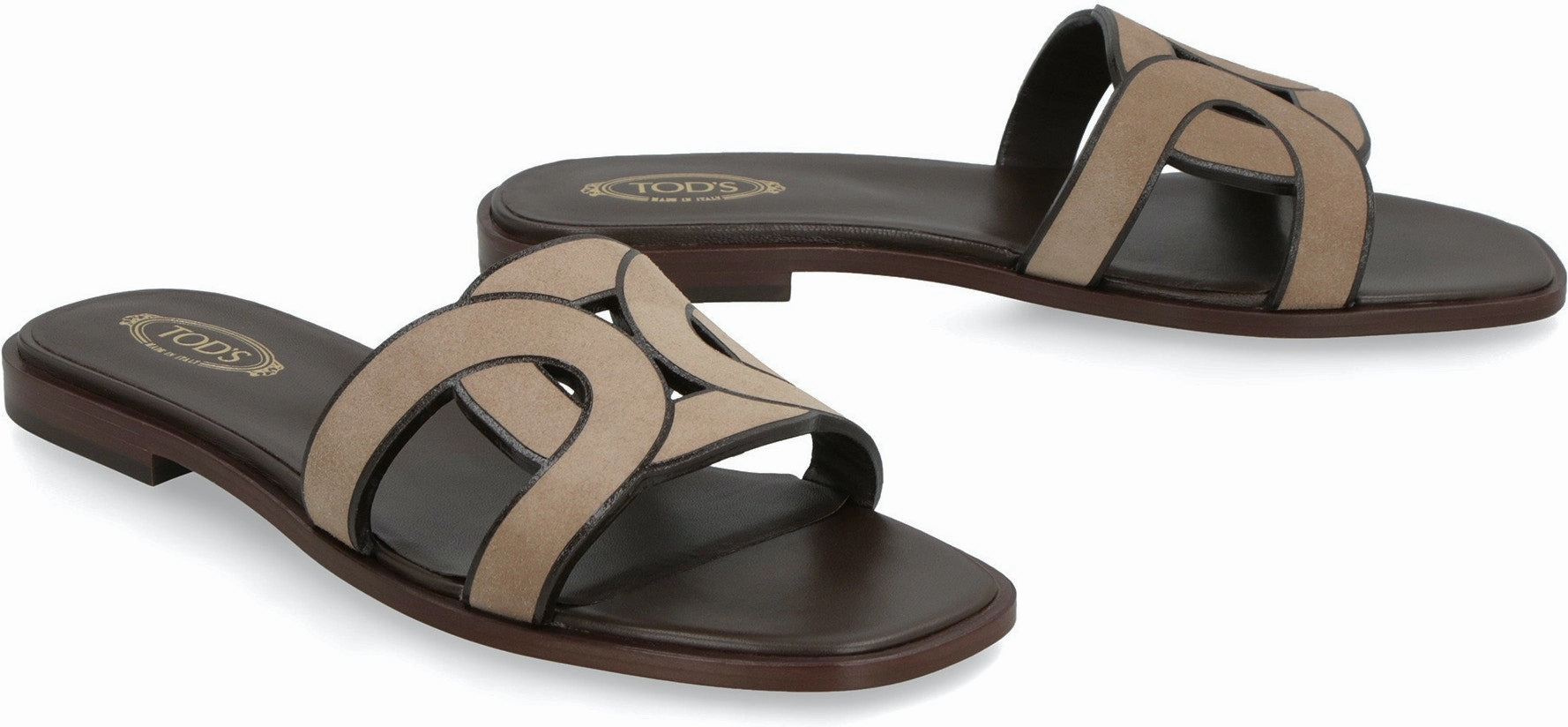 CUT OUT LEATHER SLIDES Isotomer Slippers Sale