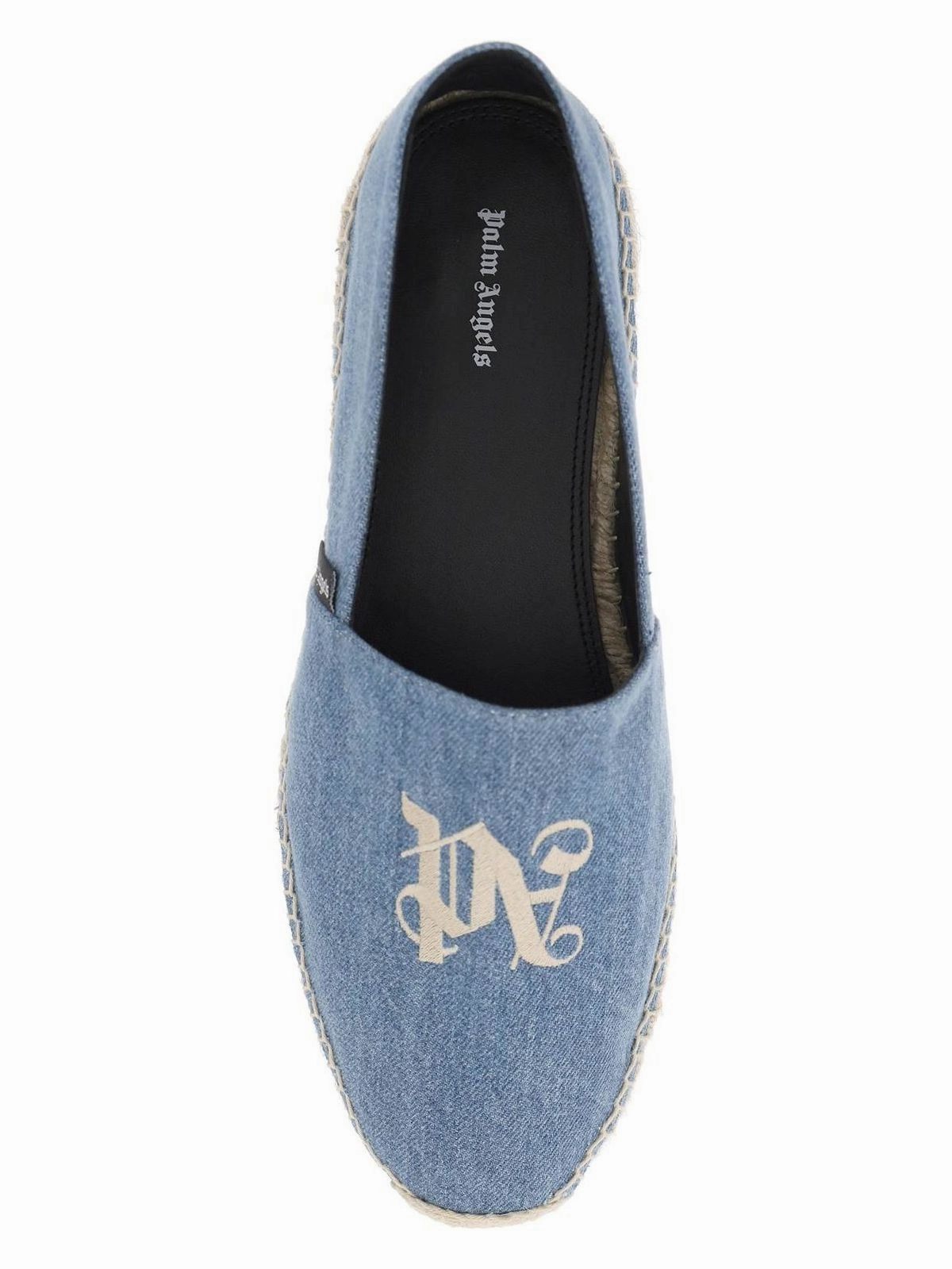 DENIM ESPADRILLES WITH EMBROIDERED LOGO Rhinestone Espadrille