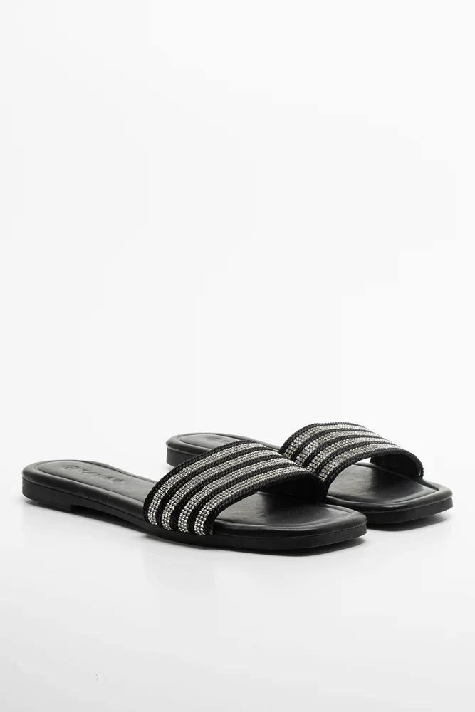 Diamante Sandal Black Sandals For Walk