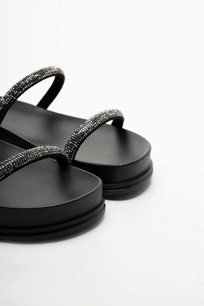 Diamante Sandals Black Sandals Handmade Authentic Heels Open Toe Bogolan Mudcloth