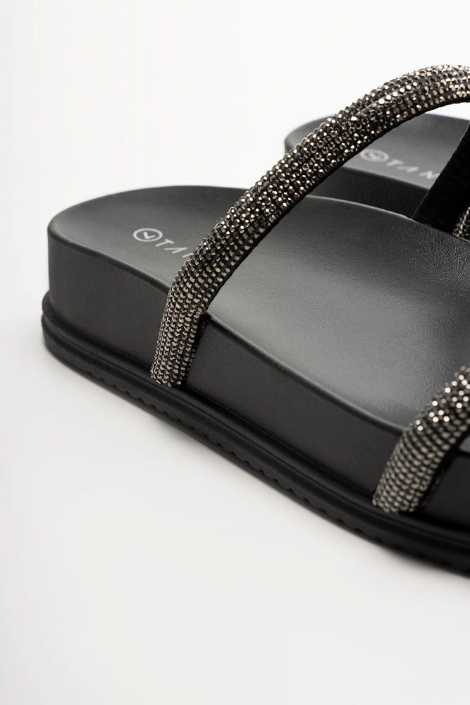 Diamante Sandals Black Best Arch Support Sandals