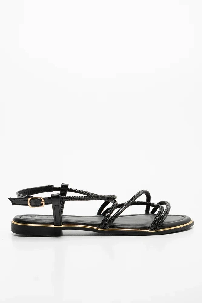 Diamante Strappy Sandal Black Unisex-child Newport Closed Toe Water Sandals