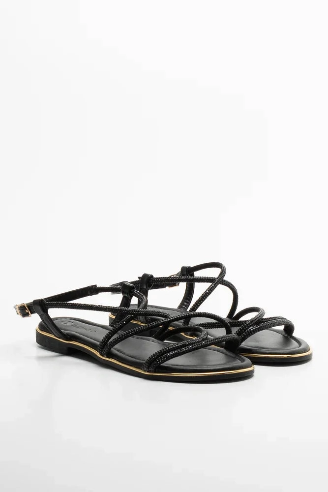 Diamante Strappy Sandal Black All Inclusive Sandals Resorts