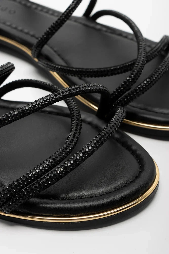 Royal Plantation Sandals Resort Diamante Strappy Sandal Black