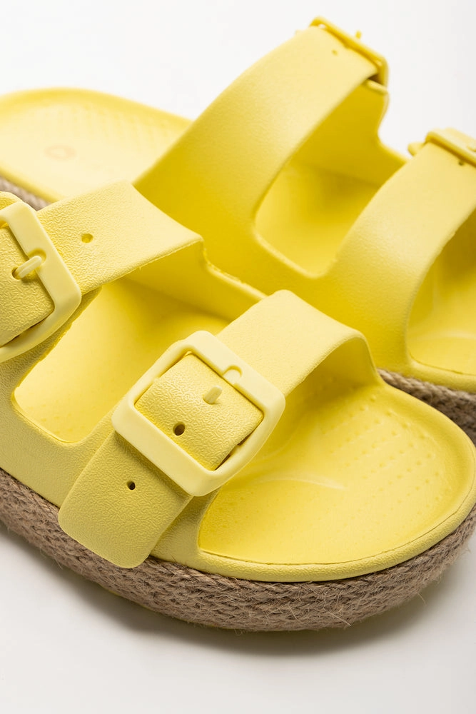 Sandals Cute Double Buckle Sandals Yellow