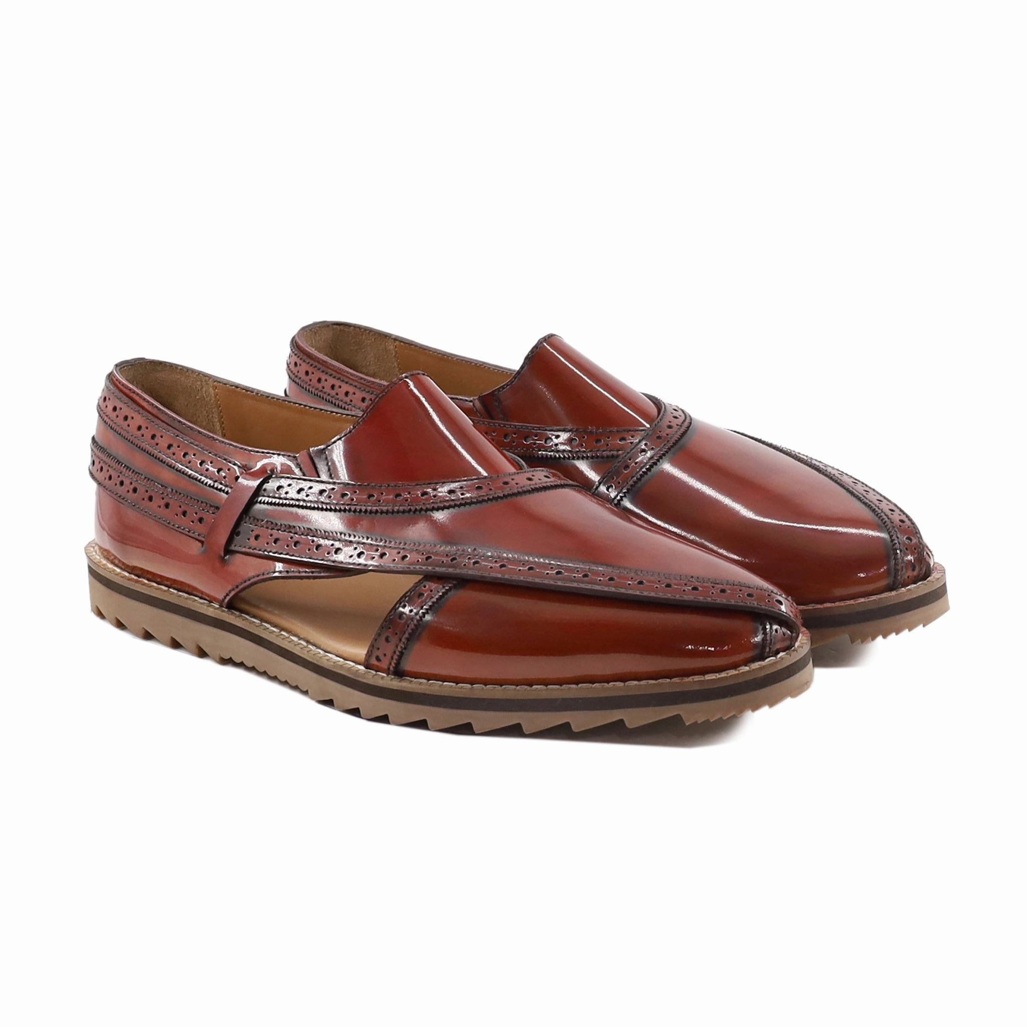 Donna - Men's Oxblood Box Leather High Shine Sandal Athletic Sandals