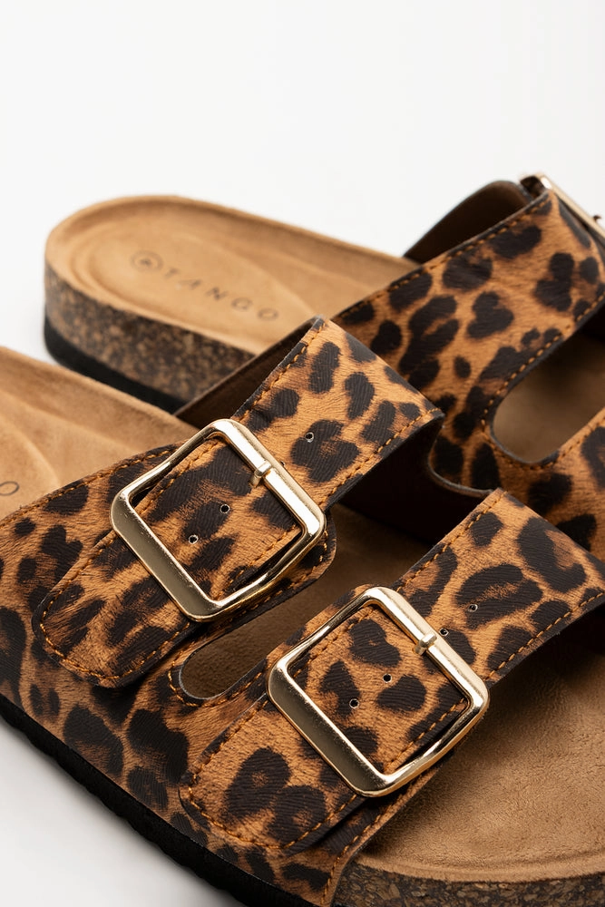 Double Band Buckle Health Sandal Leopard Walking Sandals Comfort
