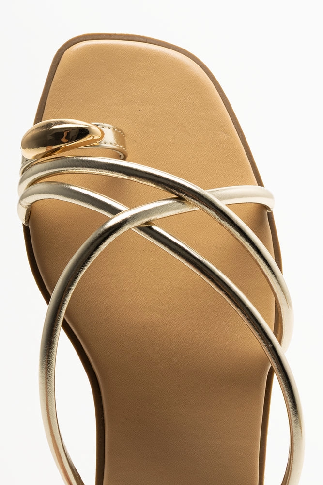 Metal Trim Toe Post Sandals Gold Sandals Last Minute Deals