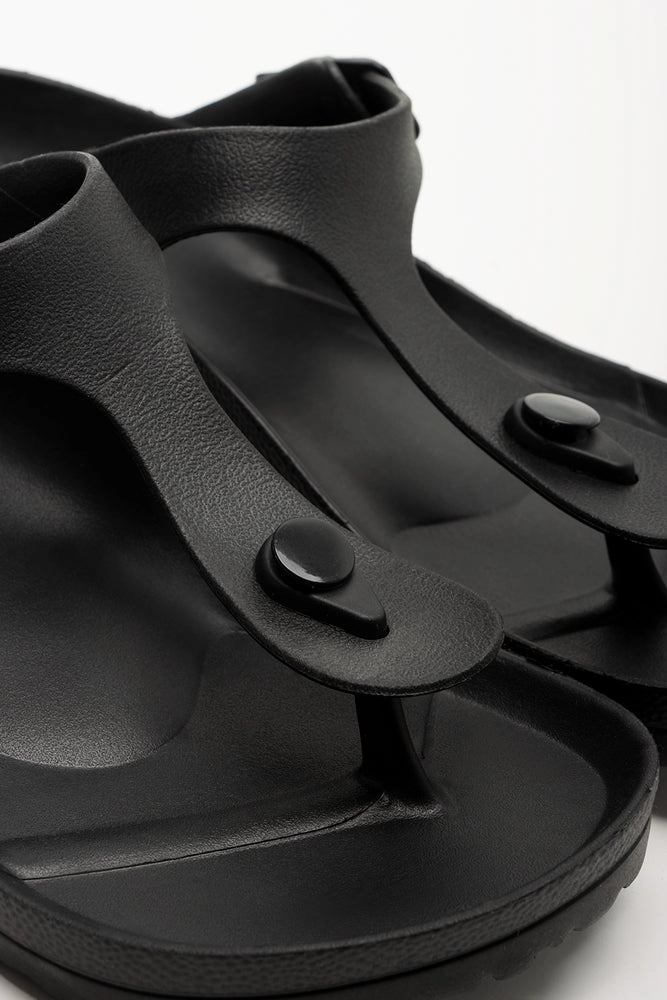 Comfortable Dress Sandals Thong Moulded Sandals Black