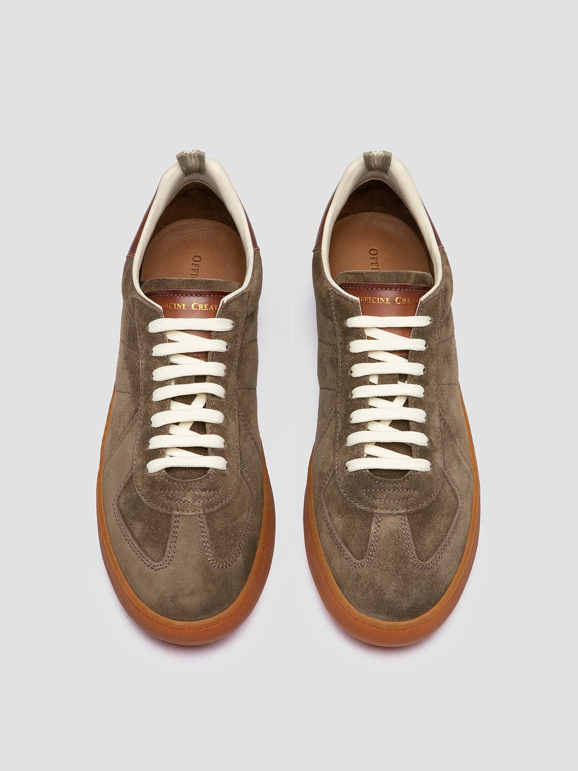 MILITIA 002 - Taupe Suede and Leather Low Top Sneakers Shoes Pigeon Forge