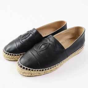Chanel COCO Mark Espadrilles Leather Shoes Dior Granville Espadrille Slide