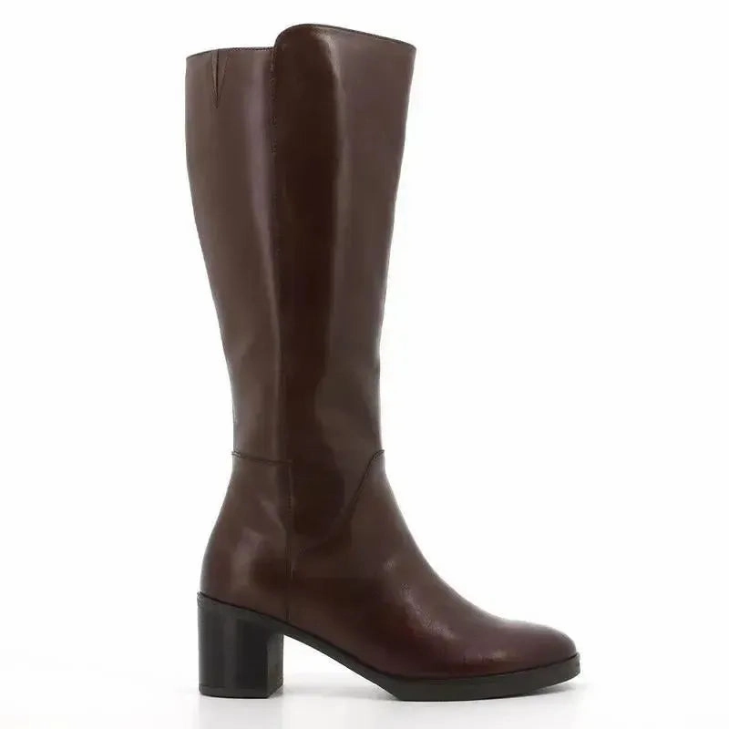 Hush Puppies Sloane Block Boots - Brown Knee High Boots Leggings