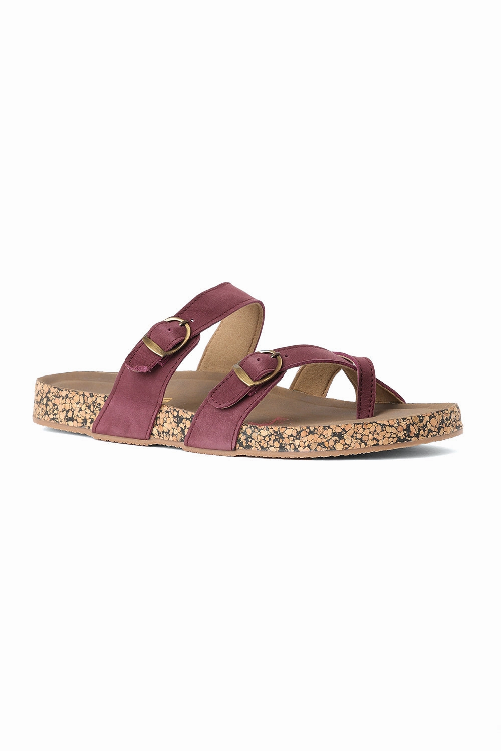 Leather Platform Sandals SOLES Strappy Cork Base Flats