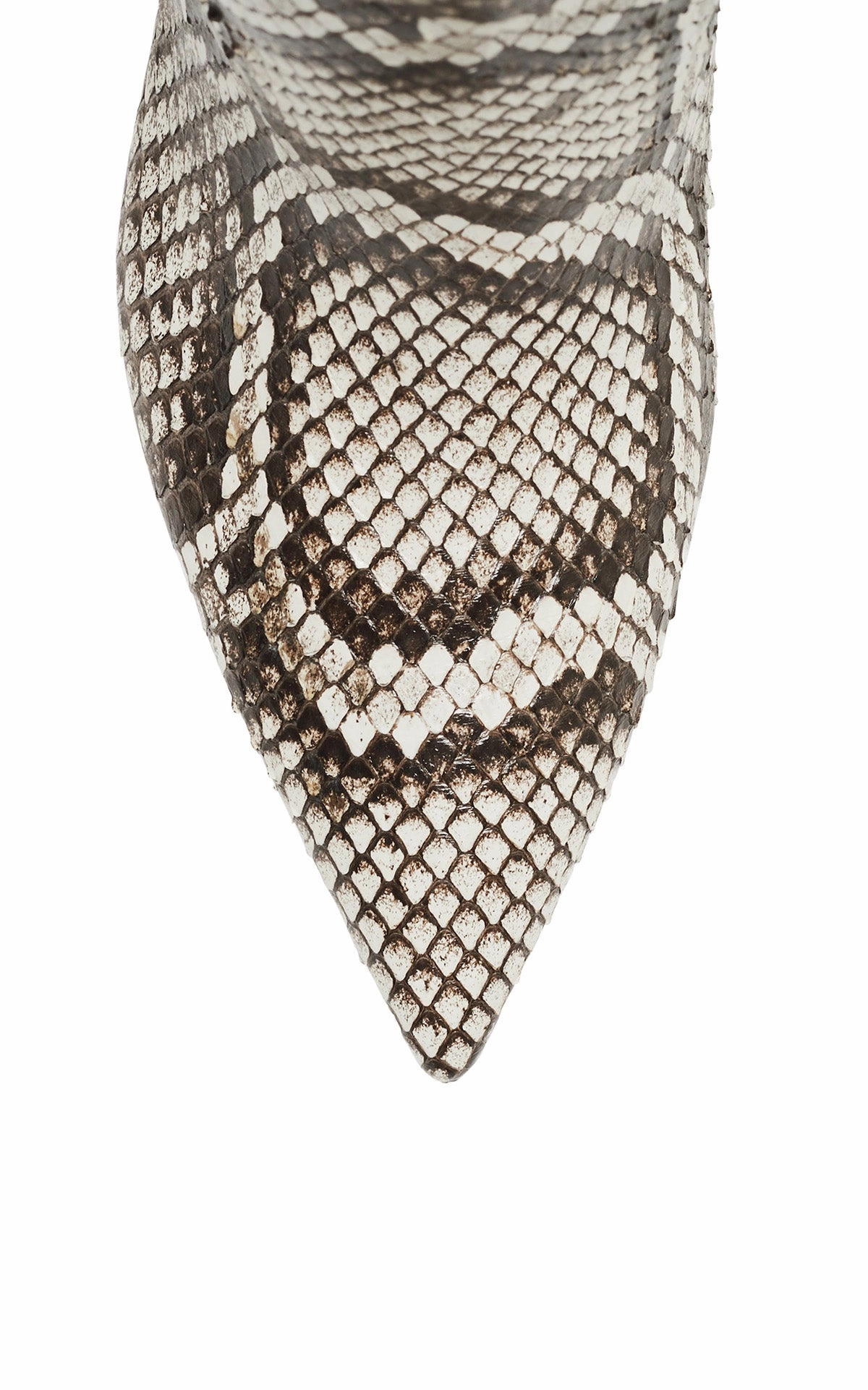 Knee High Suede Cowgirl Boots Aura High Heel Stiletto Tall Boot in Black & White Inversa Snakeskin