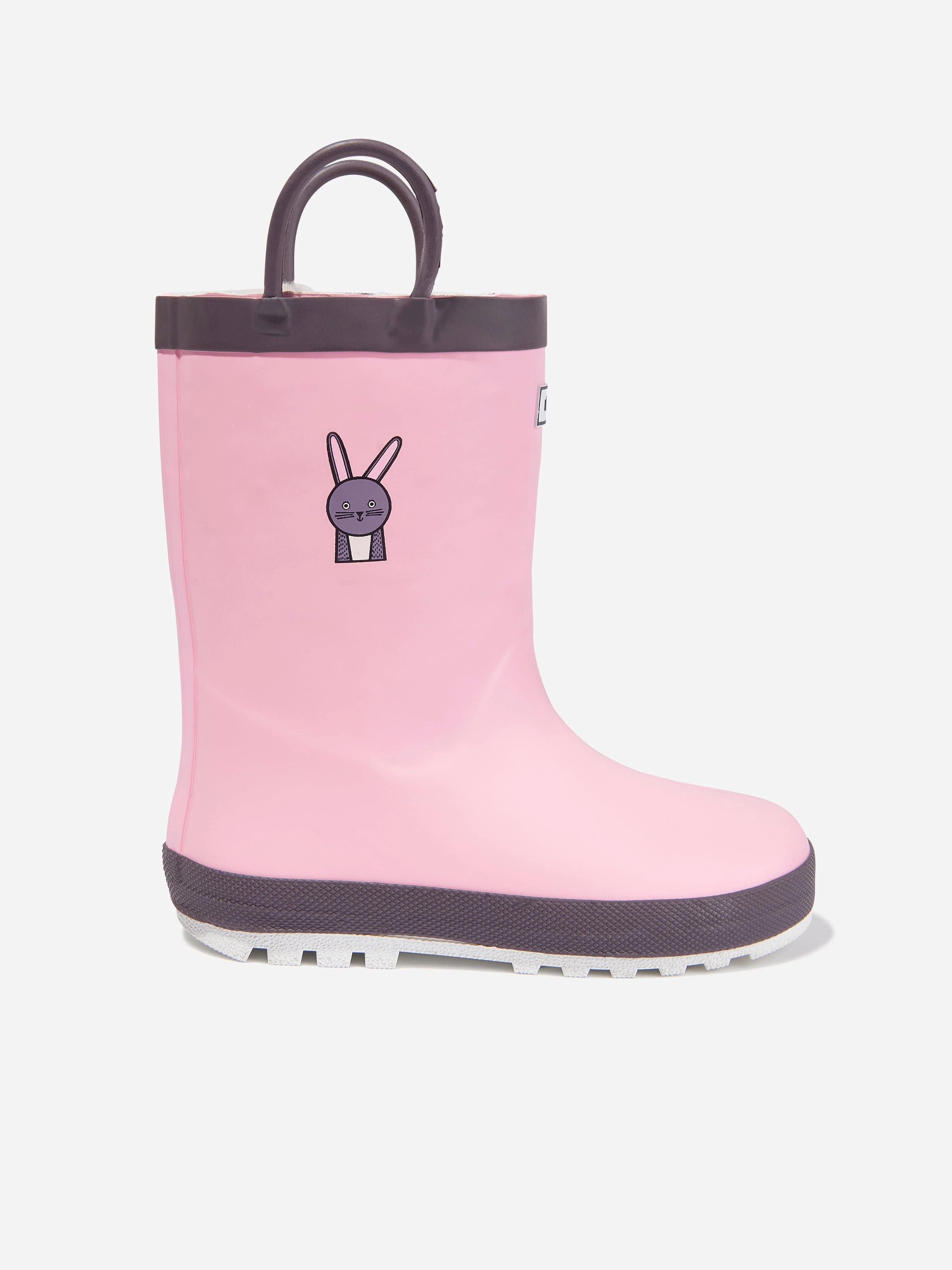 Roarsome Girls Hop The Bunny Rain Boots in Pink Joules Chelsea Rain Boots