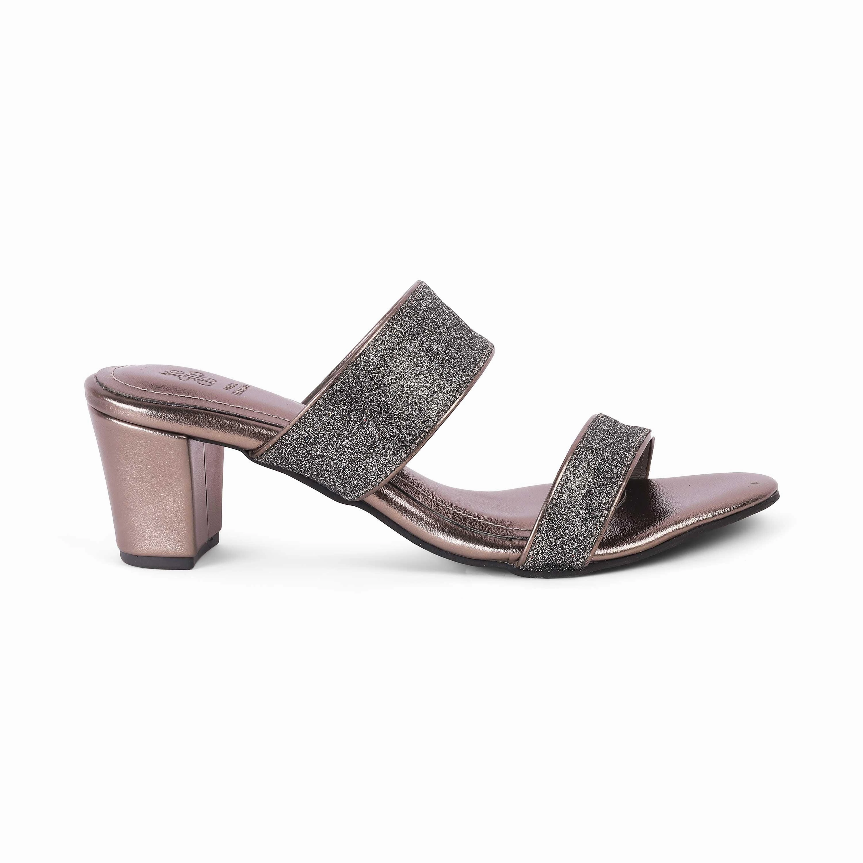 Tresmode Sheen Pewter Women's Dress Block Heel Sandals Sandals Popular