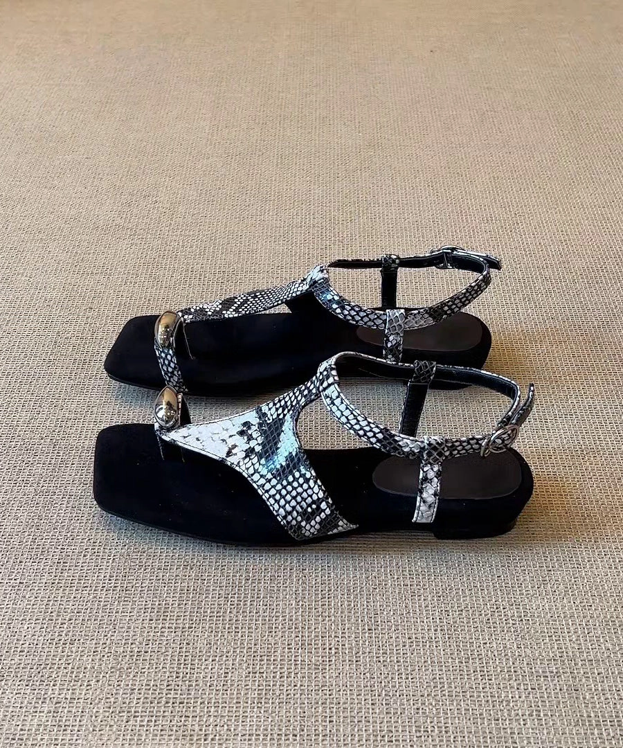 Fashion Leather Flat Black Sandals Splicing Flops Flip Faux Spongebob Squarepants Flip Flops