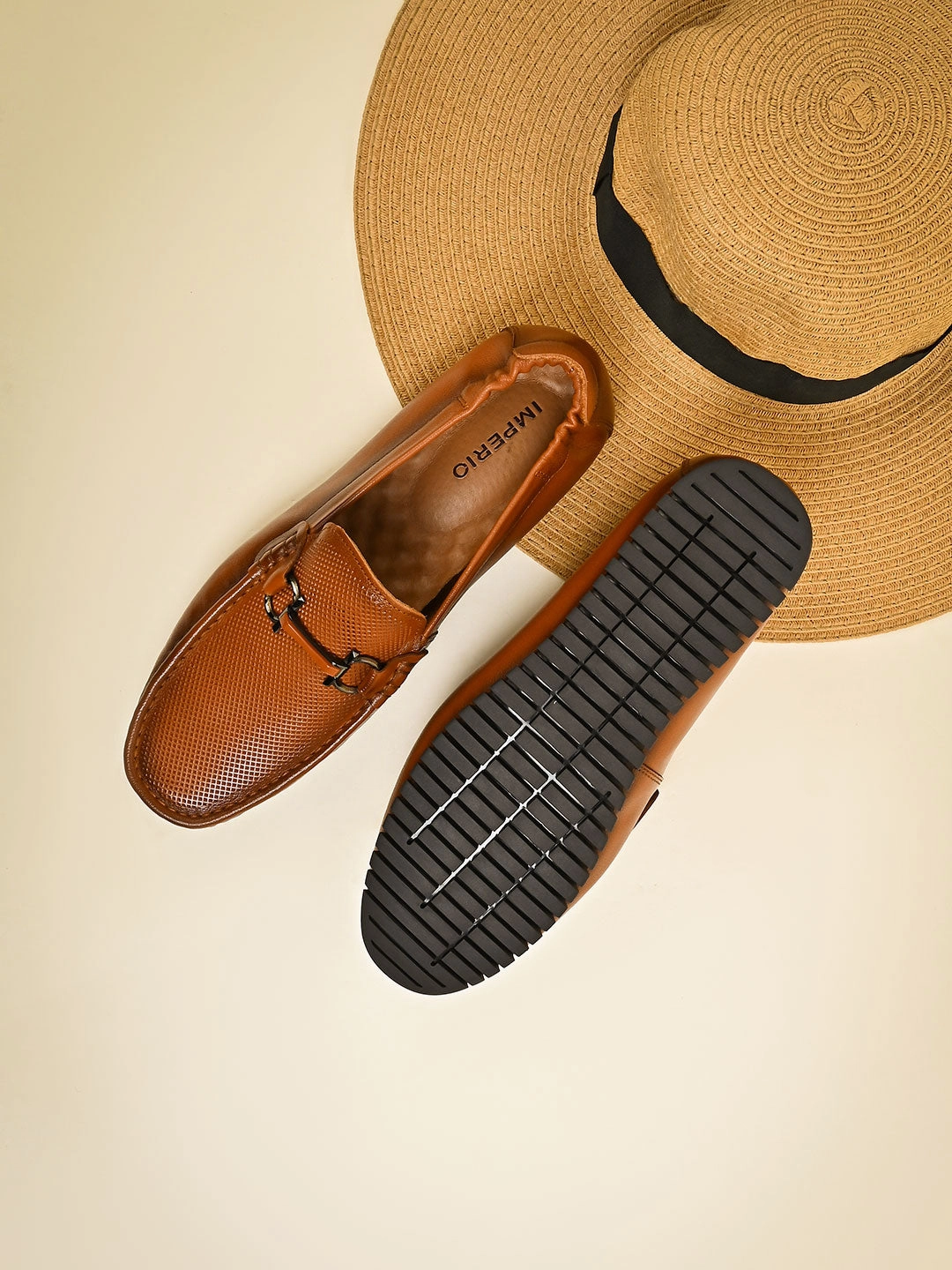 Costa Rica Imperio By Regal Tan Men Leather Comfort Loafers