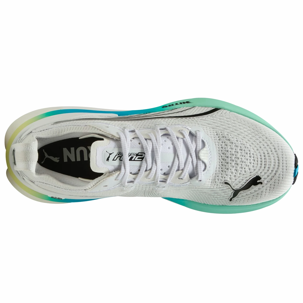 Puma Foreverrun Nitro 2 Running Shoes - Mens - White/Speed Blue Shoes Size Puma