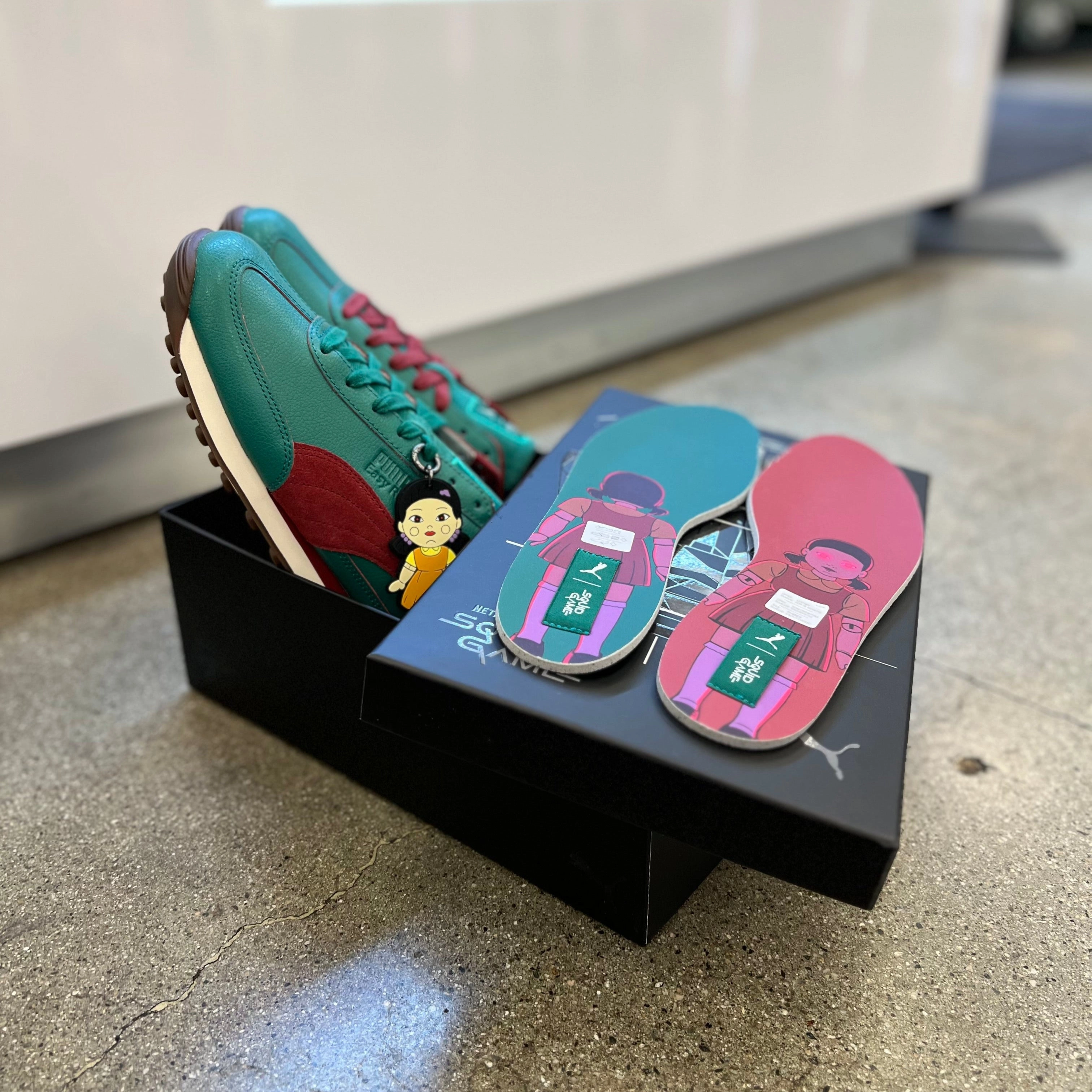 PUMA EASY RIDER SQUID GAME INTENSE RED DARK PINE Puma Esd Steel Toe Shoes