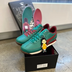 Chunky Pumas Shoes PUMA EASY RIDER SQUID GAME INTENSE RED DARK PINE