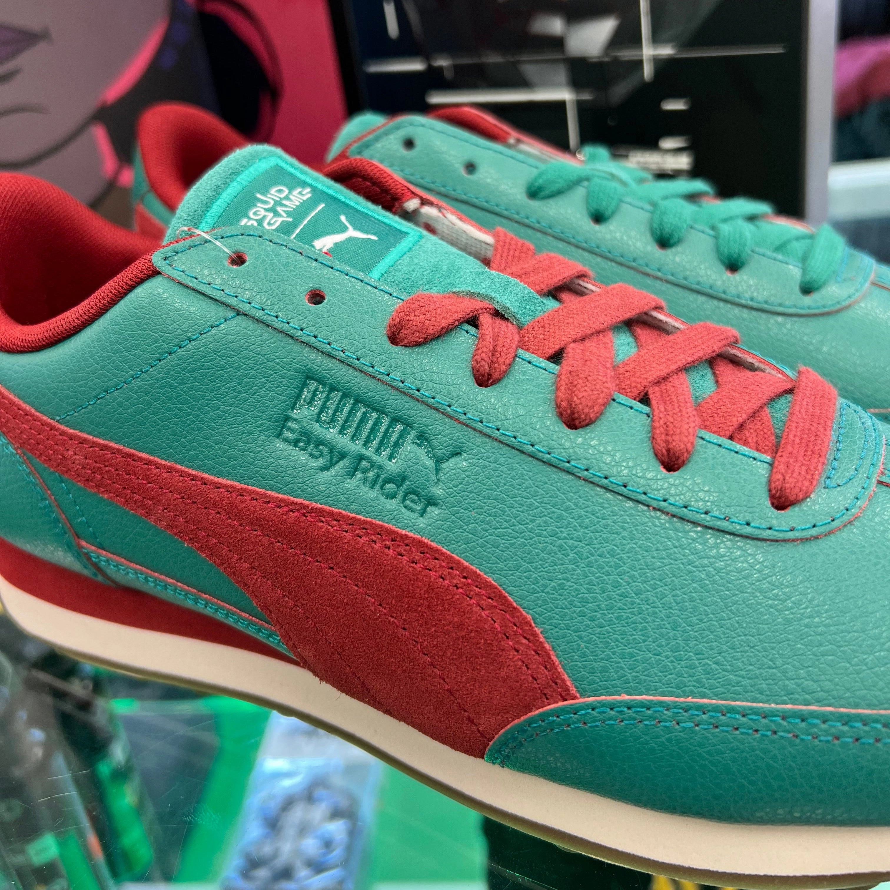 Puma Shock Shoes PUMA EASY RIDER SQUID GAME INTENSE RED DARK PINE