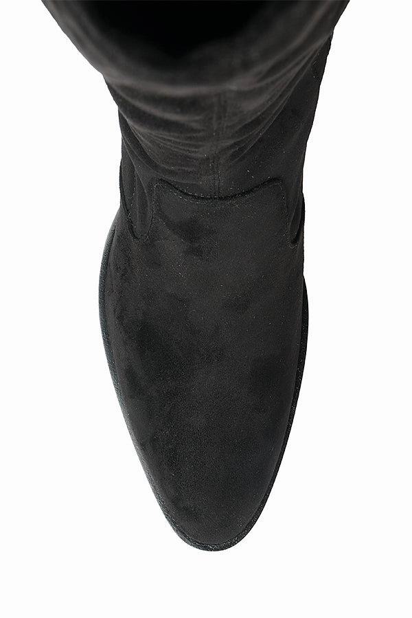 EVA ALCOTT BLACK Beaded Knee High Boots