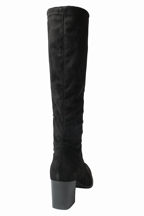 Knee High Boots And Leather Skirt EVA ALCOTT BLACK