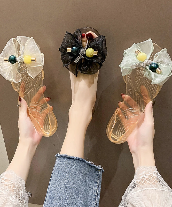 Fashion Tulle Bow Transparent Crystal Walking Sandals AA003 Tao Sandals