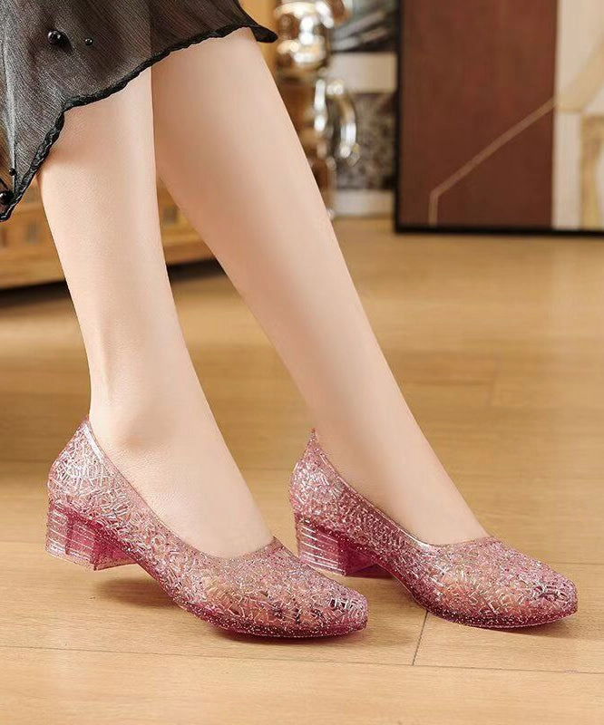 Fine Comfy Splicing Chunky Silver Hollow Out Sandals AG1018 Best Support Sandals