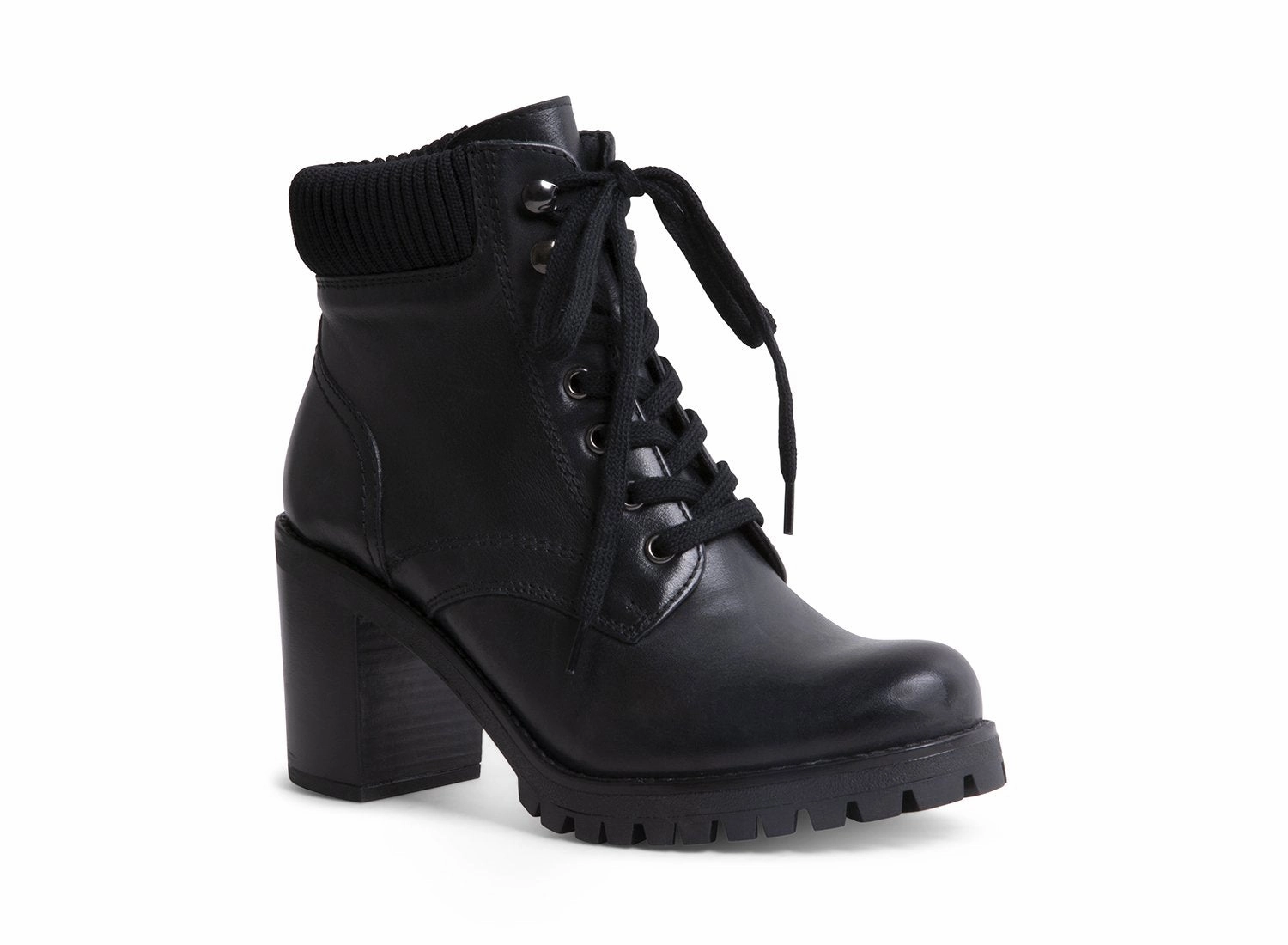 Rogan Combat Boots ALICIAA BLACK LEATHER