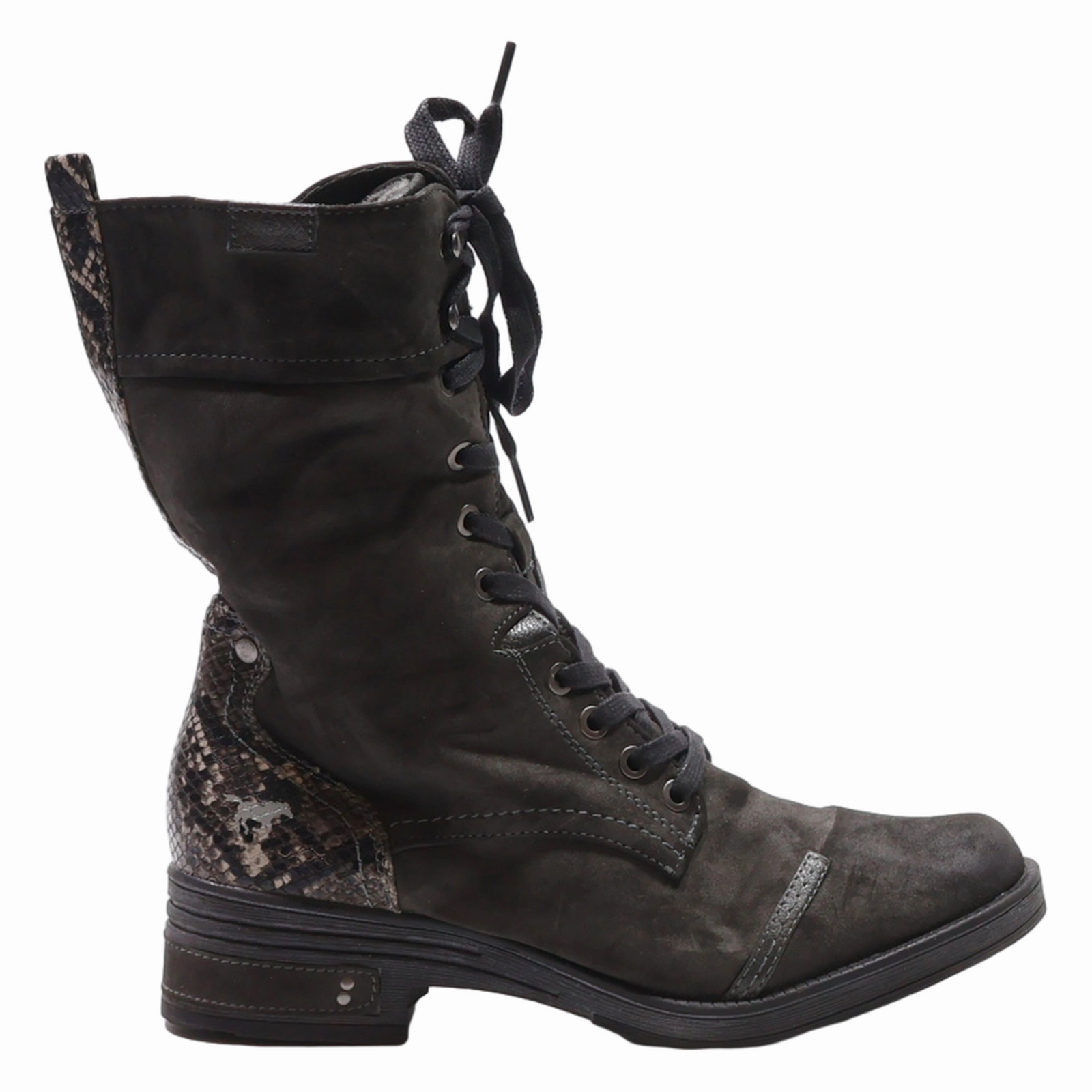 MUSTANG Combat Boots Grey Suede Womens UK 7 Gordon Lace Up Combat Boot