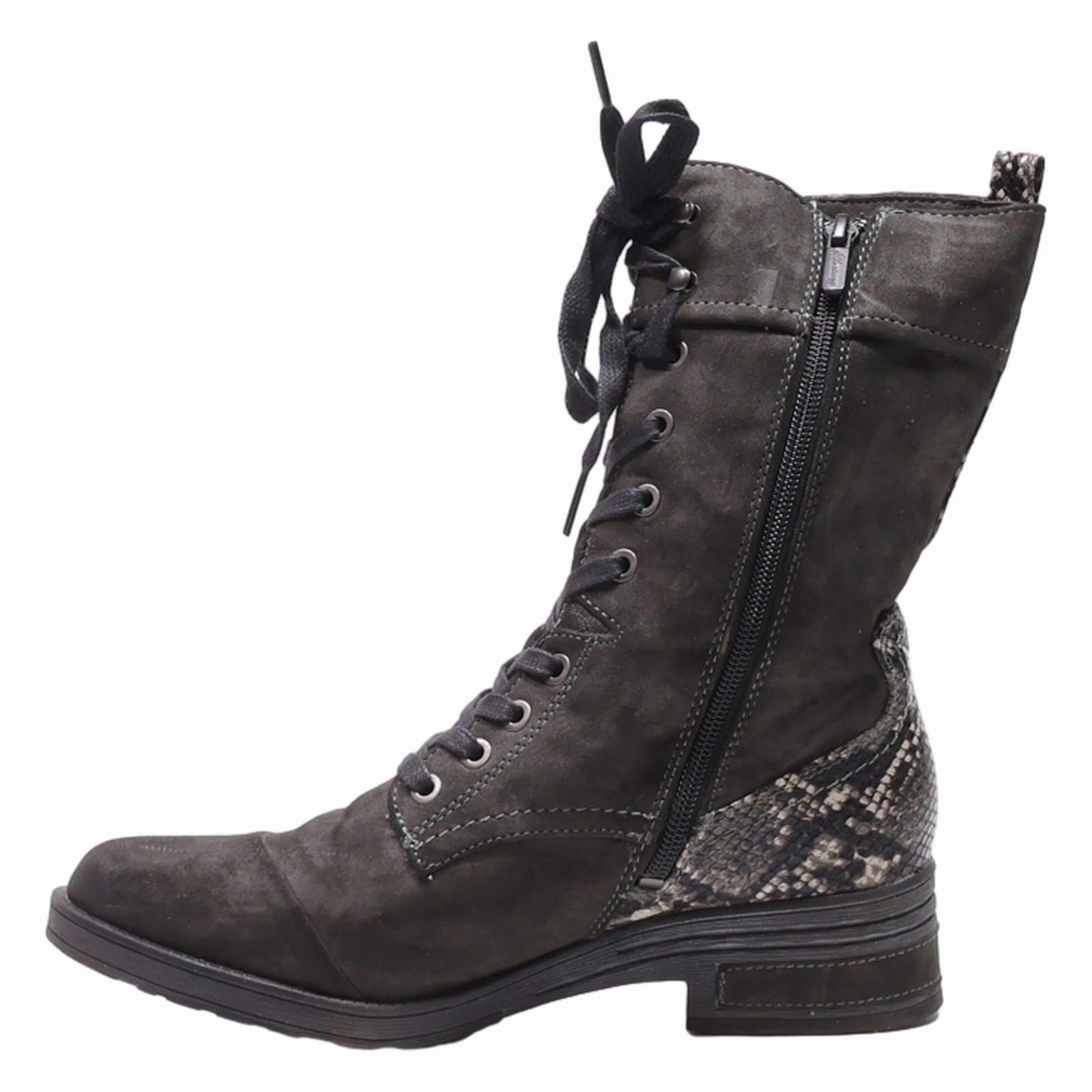 MUSTANG Combat Boots Grey Suede Womens UK 7 Combat Sneaker Boots