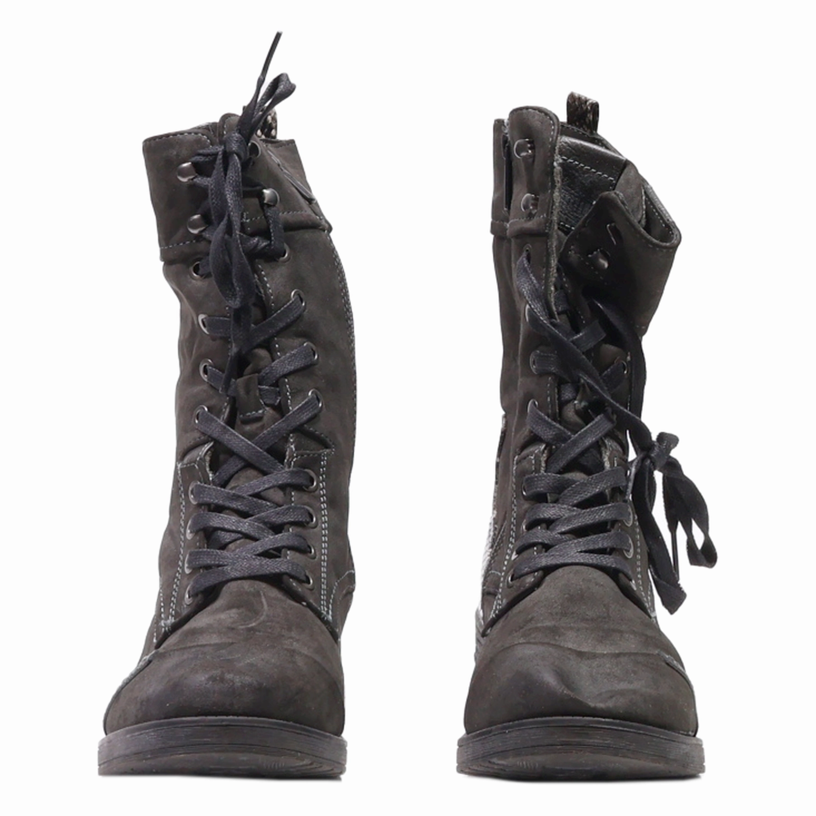 Male Combat Boots MUSTANG Combat Boots Grey Suede Womens UK 7