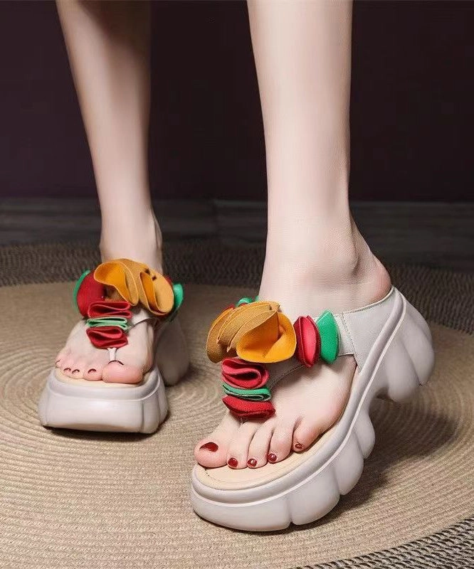 Best Flip Flops Morton's Neuroma Flops Faux Black Splicing Comfortable Flip Platform Floral