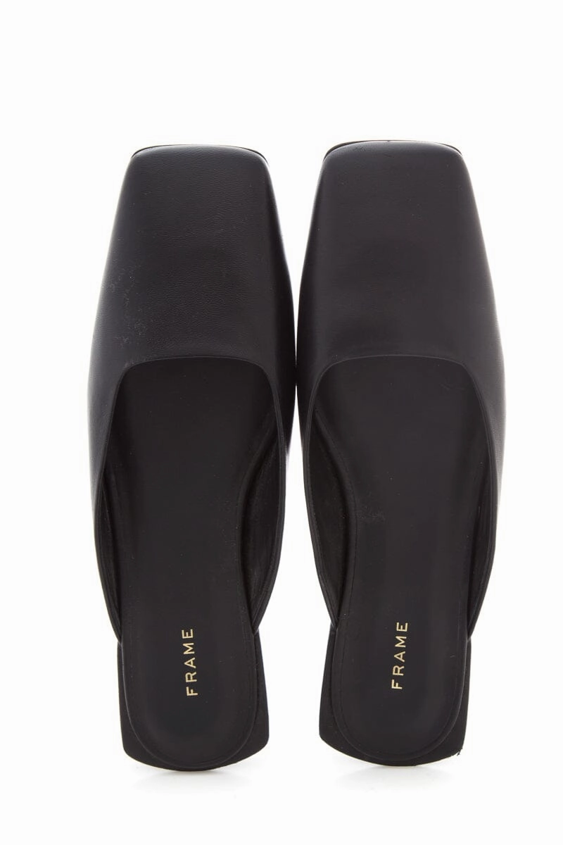 Frame Black Slides SZ 39.5 Fluffy Shoe Slippers