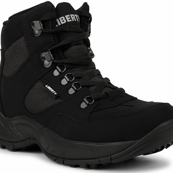 Freedom Black Lacing Safety Shoes For Men EVEREST-4J By Liberty Shoes Ironman
