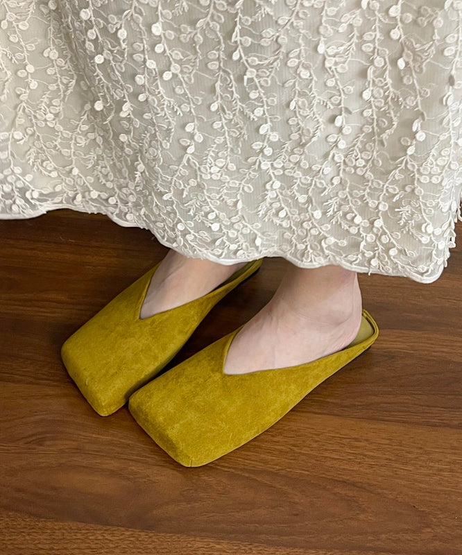 French Black Square Toe Suede Slide Sandals WT038 Best Sandals With Arch Support