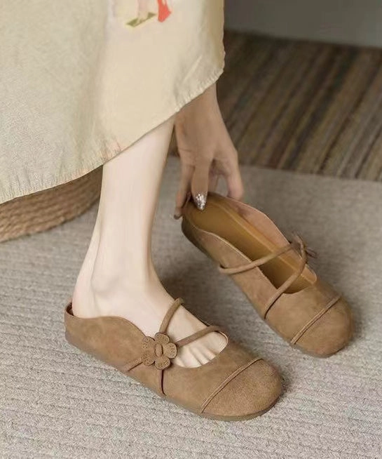 Melissa Possession Sandals French Brown Flats Slide Sandals Hollow Out Floral AP1052