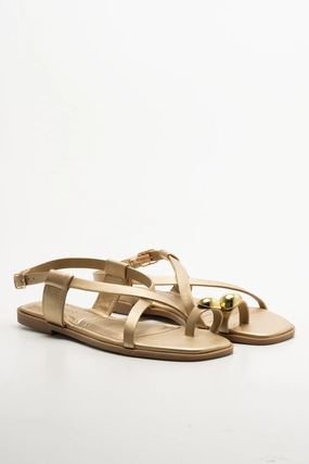 Toe Post Sandals Natural Pom Pom Sandals