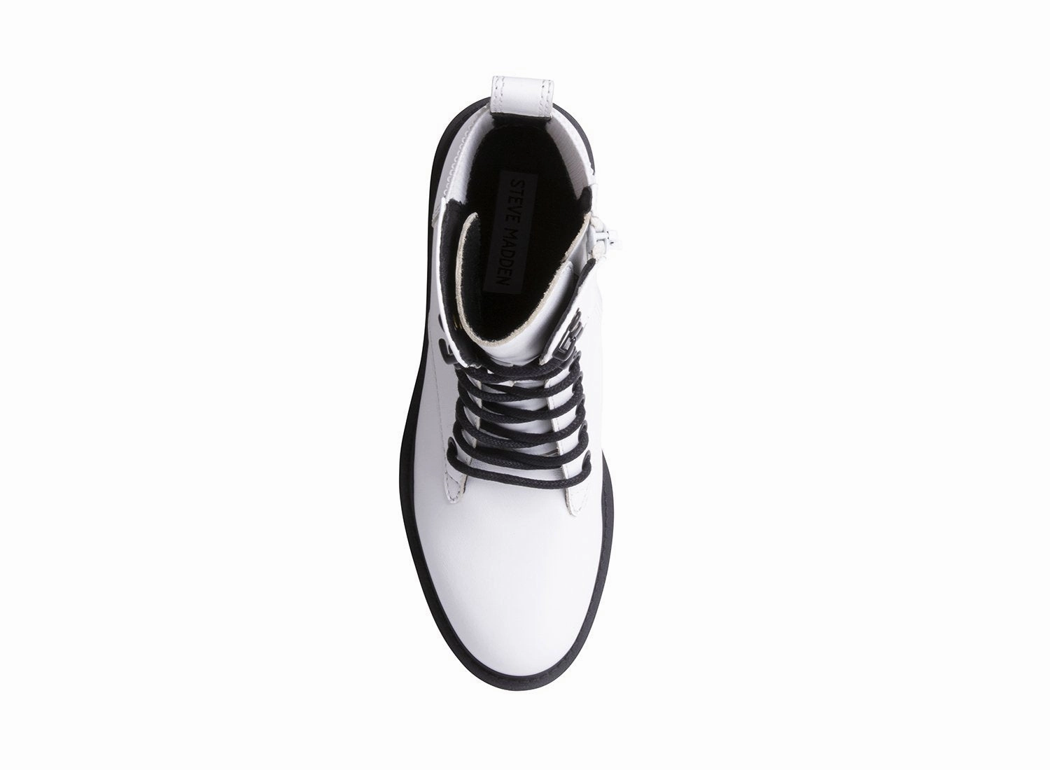 GRIZZLY WHITE LEATHER Light Up Combat Boots