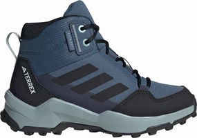 adidas Terrex AX4R Mid RAIN.RDY Junior Walking Boots - Blue Hiking Shoes For Summer