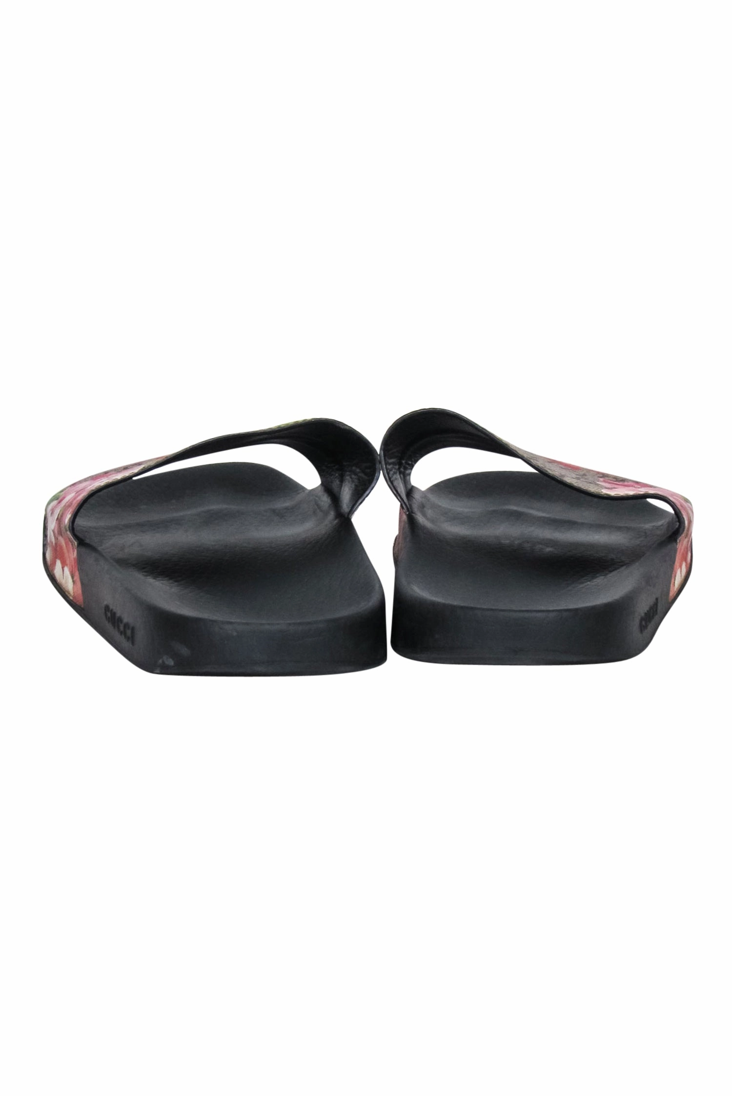 Gucci - Brown Monogram "GG Blooms Supreme Floral Slide Sandals" Sz 10 Real Wool Slippers