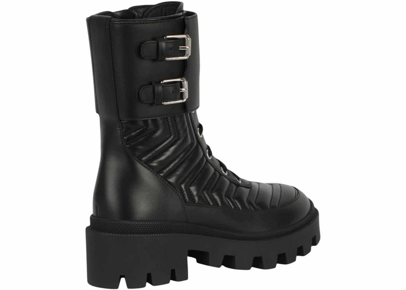 Gucci Gg Combat Boots Black (Women'S) Wide Width Combat Boots