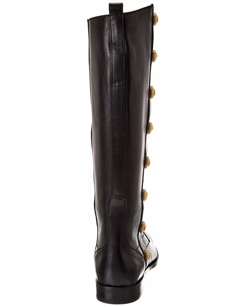 Knee High Tie Up Boots Gucci Leather Knee-High Boot