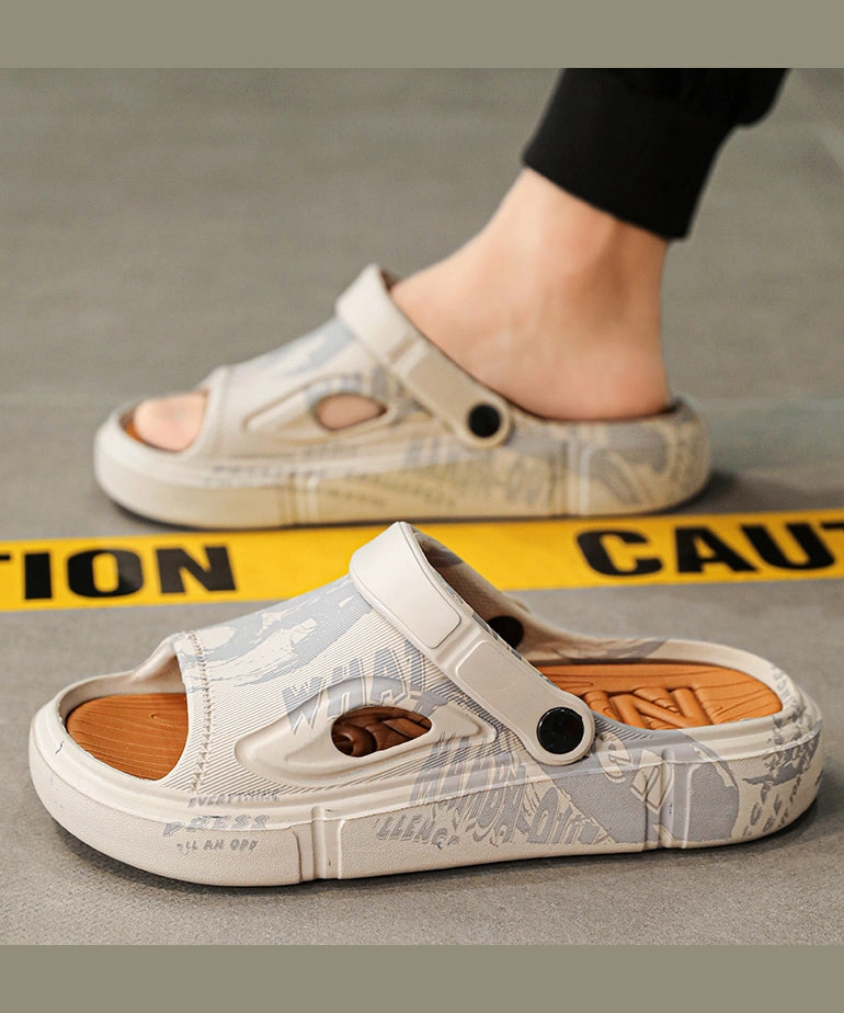 Men's Summer Outdoor Khaki Anti Slip Slide Sandals JJ025