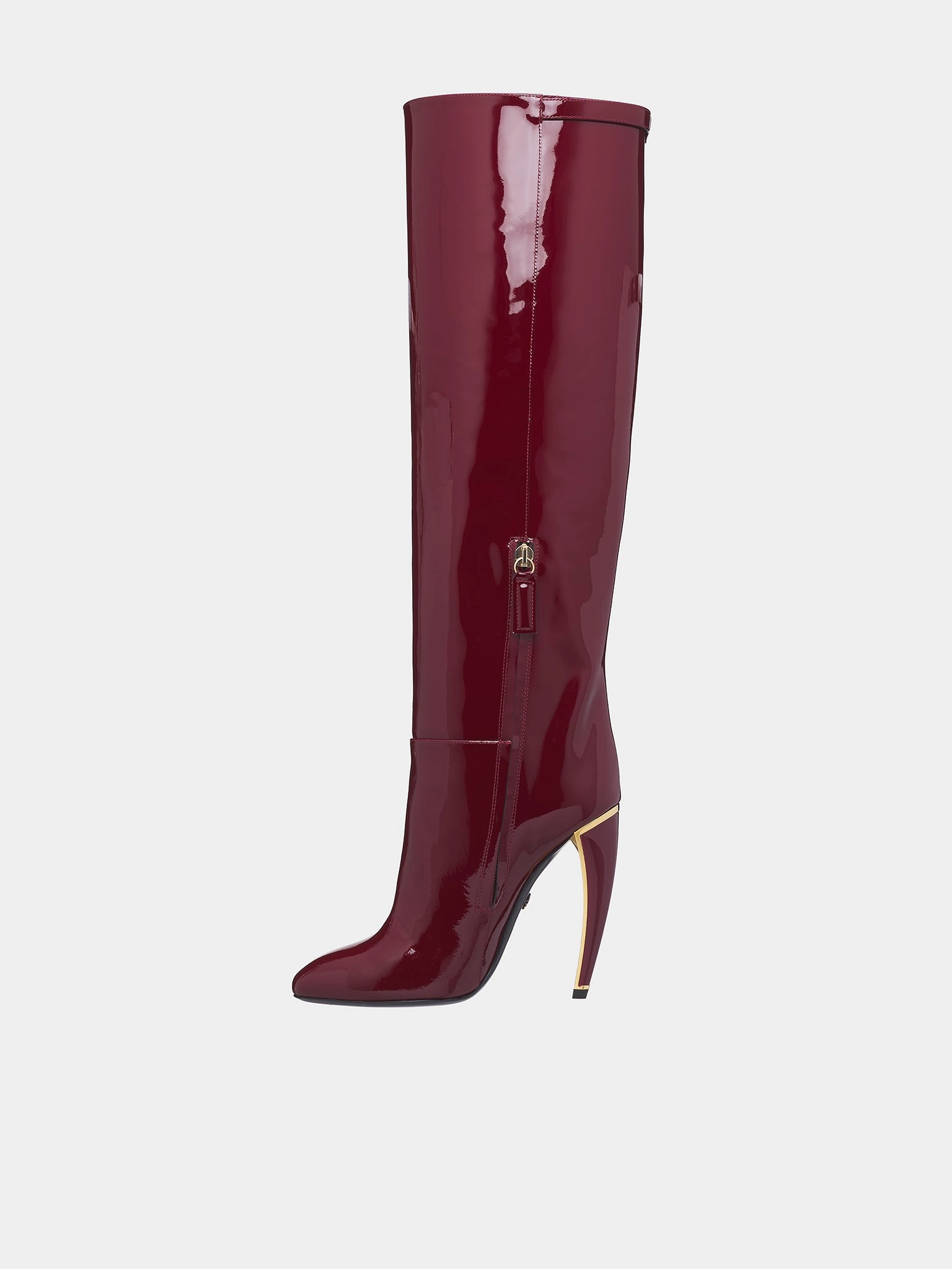 Knee High Boots With Wide Toe Box Patent Leather Knee High Boots (TKS015-PZV00C-BORDEAUX)
